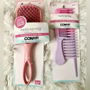 Conair detangling brush and 3 set comb